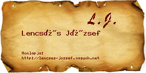 Lencsés József névjegykártya
